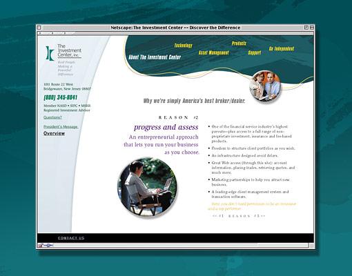 The investment center recruitment campaign website screen 2