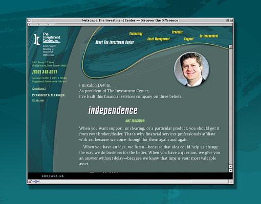 The investment center recruitment campaign website screen 3