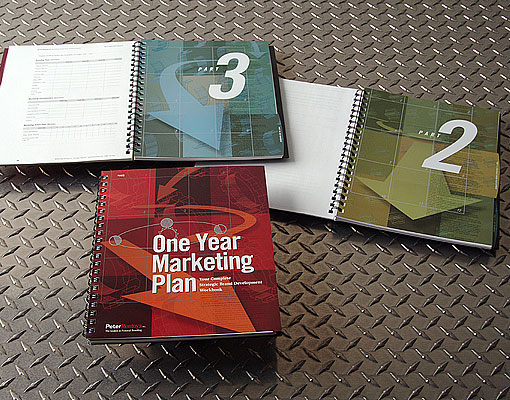 Peter Montoya Inc. - One Year Marketing Plan: cover and interior spreads
