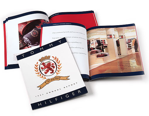 Tommy Hilfiger Annual Report: cover and interior spreads