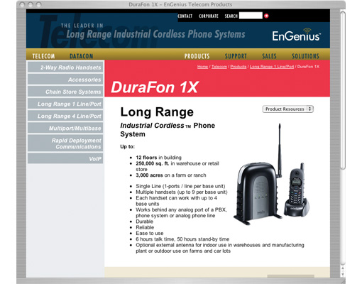 Engenius Technologies Telecom interior page